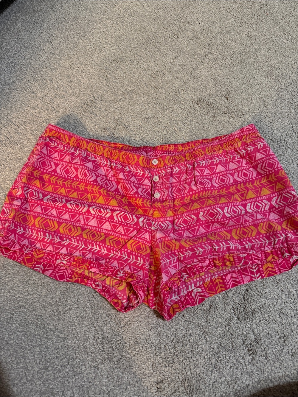 Xhilaration Pink & Orange Aztec-Print Sleep Shorts